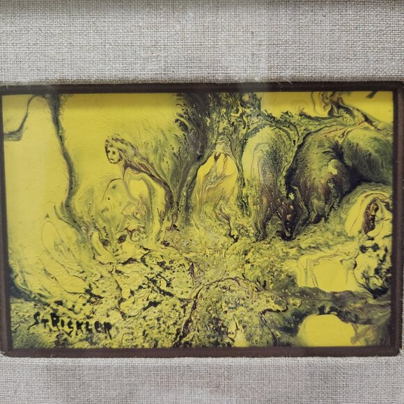 Small Framed Fluid Art Acrylic Pouring Abstract Painting - Picture 2 of 5